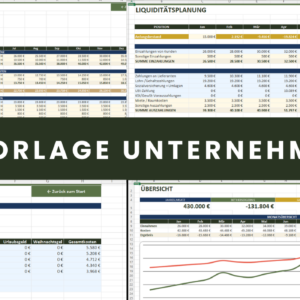 Budgetvorlage Unternehmen Excel mit GuV Liquiditaetsplanung und Dashboard