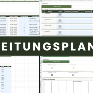 Einarbeitungsplan Excel Vorlage mit 7 Arbeitsblaettern