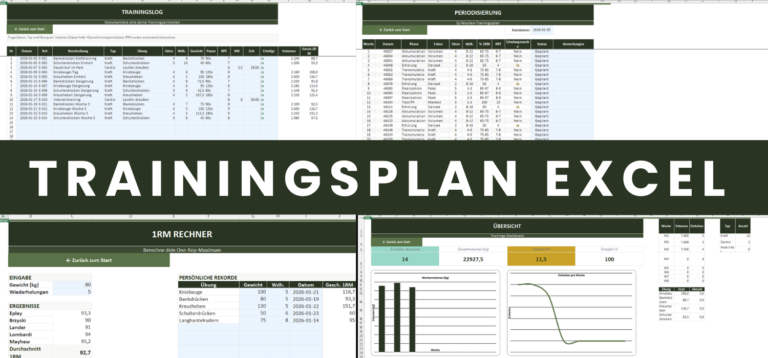 Trainingsplan Excel – Komplette Trainingsvorlage für Excel