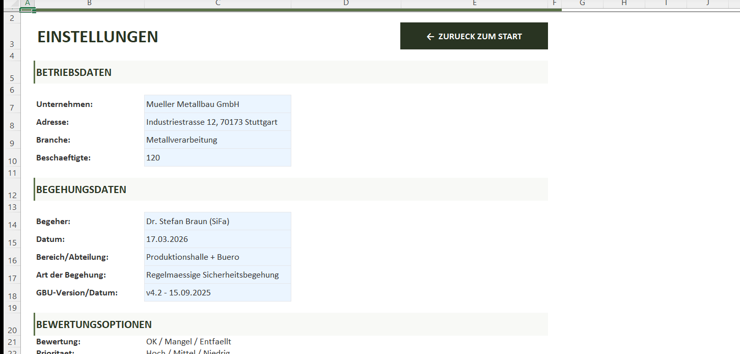 Sicherheitsbegehung Checkliste Excel – Bild 3