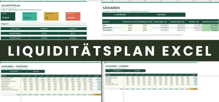 Liquiditätsplan Excel Vorlage Übersicht