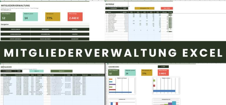 Mitgliederverwaltung Excel Vorlage Übersicht