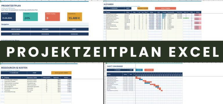 Projektzeitplan Excel Gantt Vorlage Übersicht