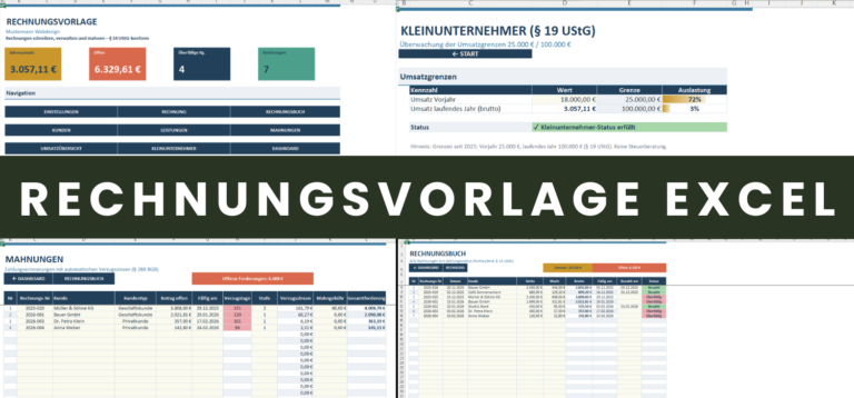 Rechnungsvorlage Excel Vorlage Übersicht